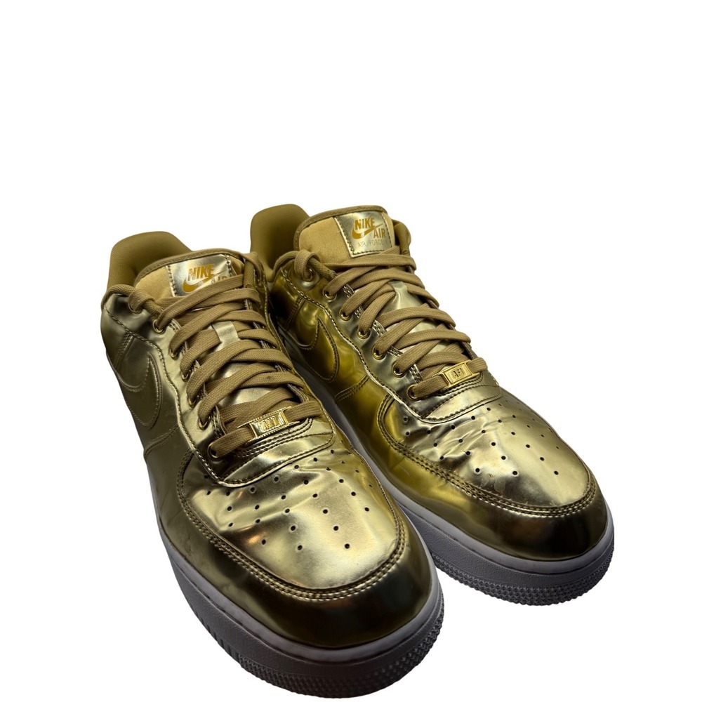 Nike Air Force 1 SP Liquid Gold Metallic Mens Sneakers CQ6566-700 Size 14.5‎